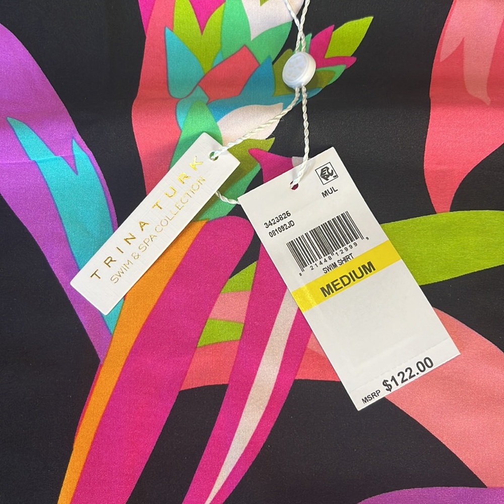 Trina Turk Birds of Paradise Swim Tee Rashguard - Picture 12 of 14